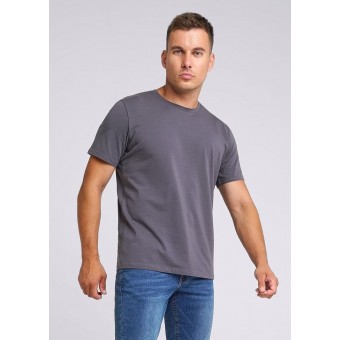 Футболка  мужская       трикотажная       серая  однотонная