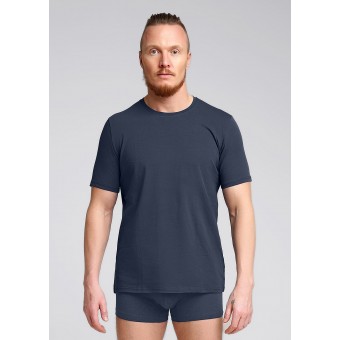 Футболка  мужская       трикотажная       Темно-синий  однотонная   