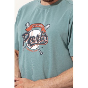 Футболка  мужская       из кулирки       зеленая  Принт Melado