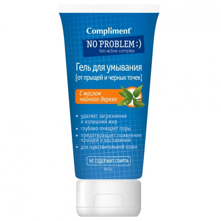 858782 Compliment No Problem гель для умывания с маслом чайного дерева, 200 мл
