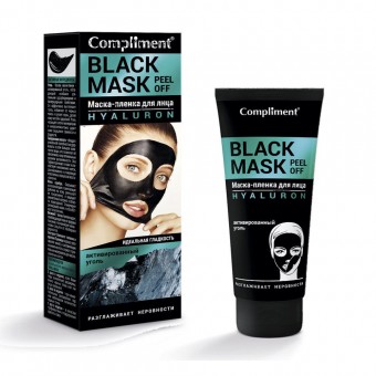 874514 Compliment BLACK MASK Маска-пленка для лица HYALURON, 80мл