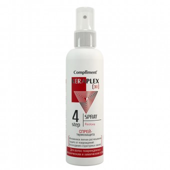 875108 Compliment KERAPLEX [3D] СПРЕЙ – Термозащита Для волос поврежденных механич и химич путем