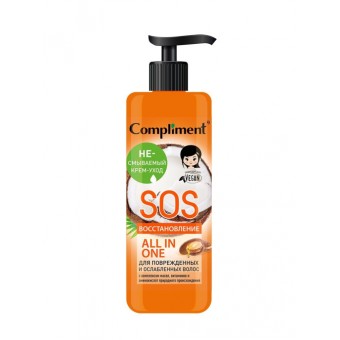 913577 Compliment несмываемый крем-уход для поврежденных и ослабленных волос SOS восстановление, 400 мл
