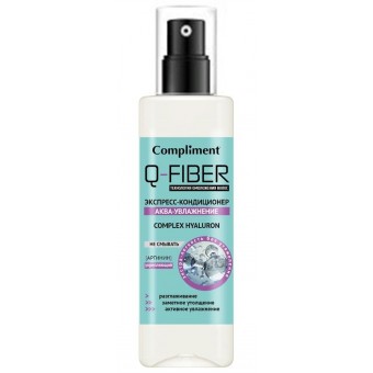 875214 Compliment Q-FIBER Экспресс-кондиционер Аква-увлажнение HYALURON COMPLEX, 200мл