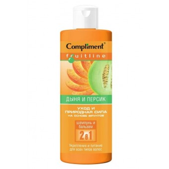 Compliment FruitLine Шамп+бальз 2в1 Дыня/Персик (укрепление и питание) 400 мл