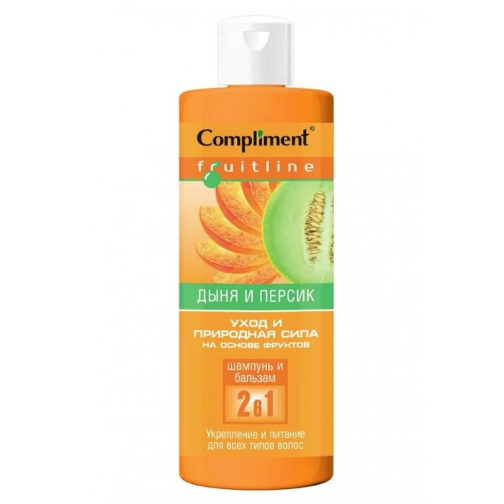Compliment FruitLine Шамп+бальз 2в1 Дыня/Персик (укрепление и питание) 400 мл