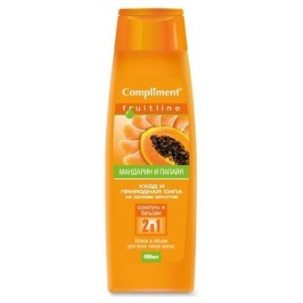 Compliment FruitLine Шамп+бальз 2в1 Мандарин/Папайя (блеск и объем) 400 мл