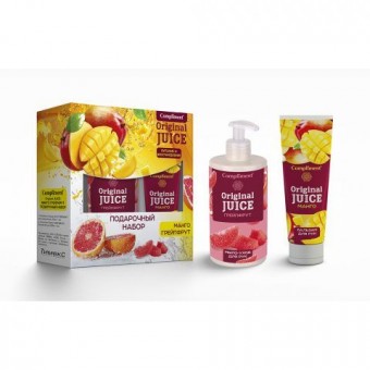 877317 Compliment Original JUICE ПН №1491 МАНГО ГРЕЙПФРУТ (Мыло-уход для рук 320мл+Бальзам для рук 100мл)