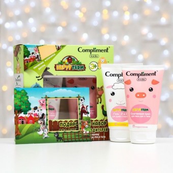 879526 Compliment kids happy farm ПН №1163 (крем д/лица рук и тела 150мл + гель д/душа 150мл + магнит)