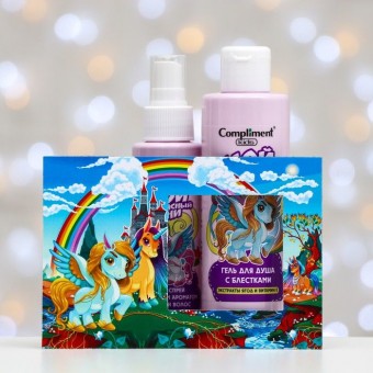 645205 Compliment kids ПН №1904 МОЙ ПРЕКРАСНЫЙ ПОНИ розовый (Гель д/душа, 200мл+Арома-спрей д/тела и волос, 110мл+магнитная фоторамка)