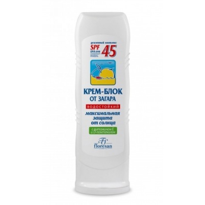Ф-113. Крем-блок от загара SPF 45. Водостойкий.