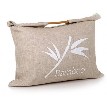 Подушка     для сна 50х70   из сатина      бамбук, силиконизированное волокно белая   BELASHOFF