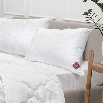 Подушка     для сна 70х70   из микрофибры      бамбук, силиконизированное волокно белая   KARIGUZ