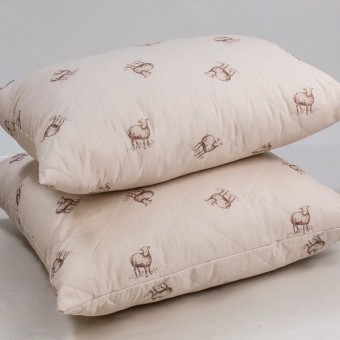 Подушка     для сна 70х70   из поплина      шерсть овечья    Василиса