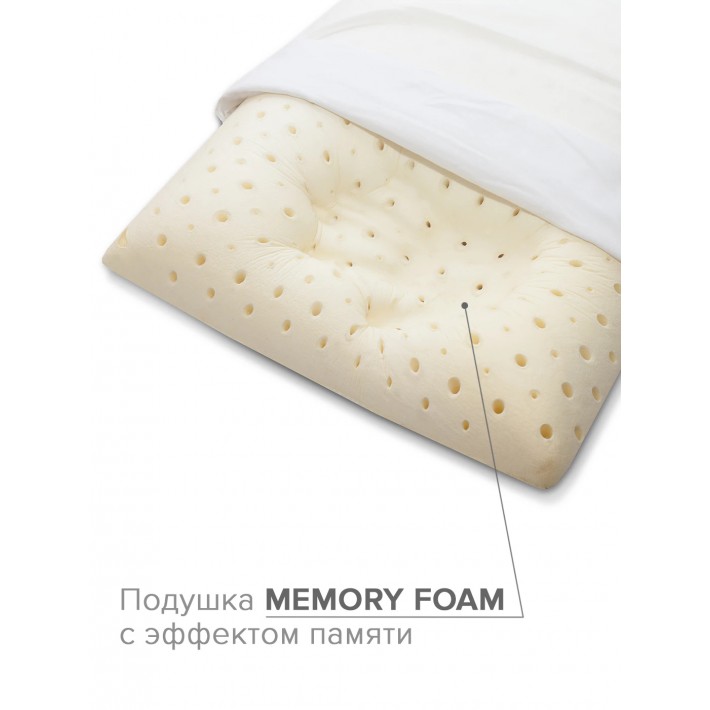 Подушка ортопедическая 40х60 трикотажная пенополиуретан белая Ambesonne