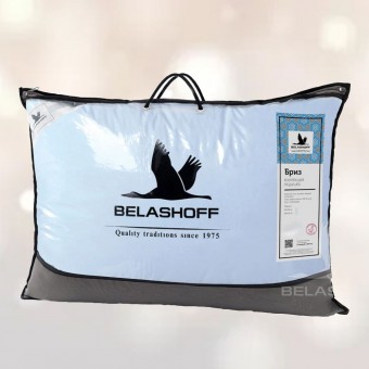 Подушка     для сна 50х70   из тика      пухоперовая смесь голубая   BELASHOFF