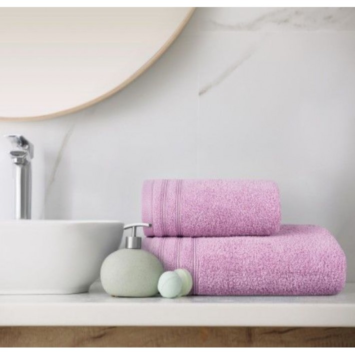 Полотенце для бани 70х125 махровое 420 г/м2 розовое Донецкая мануфактура