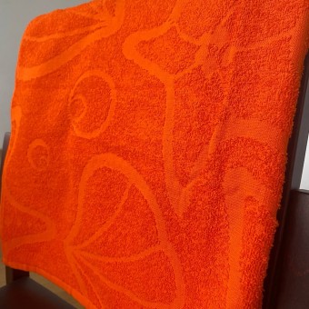Полотенце     для бани 70х120   махровое  295 г/м2     оранжевое   Донецкая мануфактура Морские раковины