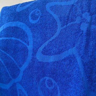 Полотенце     для бани 70х120   махровое  295 г/м2     синее   Донецкая мануфактура Морские раковины