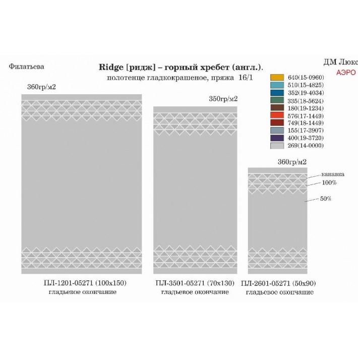 Полотенце для лица 50х90 махровое 360 г/м2 Донецкая мануфактура