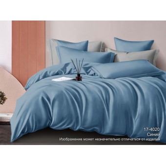 Пододеяльник      175х215  двуспальный из сатина       синий  однотонный Гелиос  