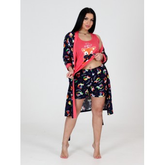 Гарнитур  женский       из кулирки   с запахом пижама и халат