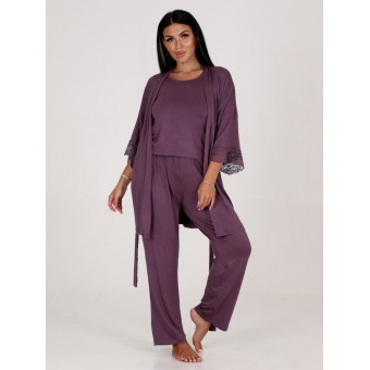 Гарнитур  женский       из вискозы   с запахом пижама и халат