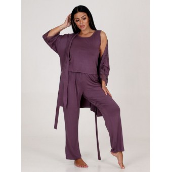 Гарнитур  женский       из вискозы   с запахом пижама и халат