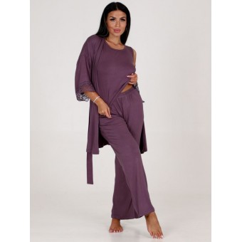Гарнитур  женский       из вискозы   с запахом пижама и халат