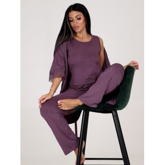 Гарнитур  женский       из вискозы   с запахом пижама и халат