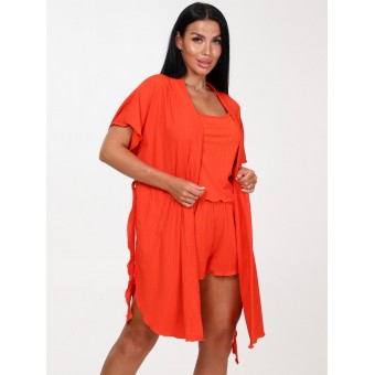 Гарнитур  женский       Лапша   с запахом пижама и халат   оранжевый