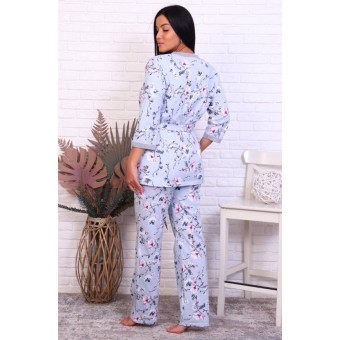 Гарнитур  женский       из кулирки   с запахом пижама и халат