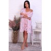 Гарнитур женский из кулирки с запахом сорочка и халат розовый