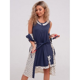 Гарнитур  женский       из кулирки   с запахом сорочка и халат        