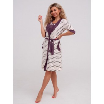 Гарнитур  женский       из кулирки   с запахом сорочка и халат        