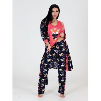 Гарнитур  женский       из кулирки   с запахом пижама и халат