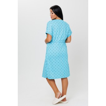 Гарнитур  женский       из кулирки   с запахом сорочка и халат   голубой