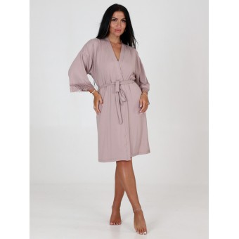 Гарнитур  женский       из вискозы   с запахом сорочка и халат     однотонный
