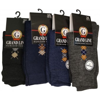 Носки теплые мужские    27 размер          в ассортименте   Grand Line  