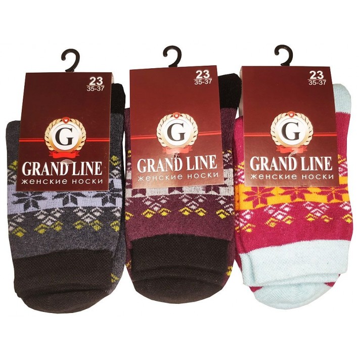 Носки теплые женские 25 размер в ассортименте Grand Line