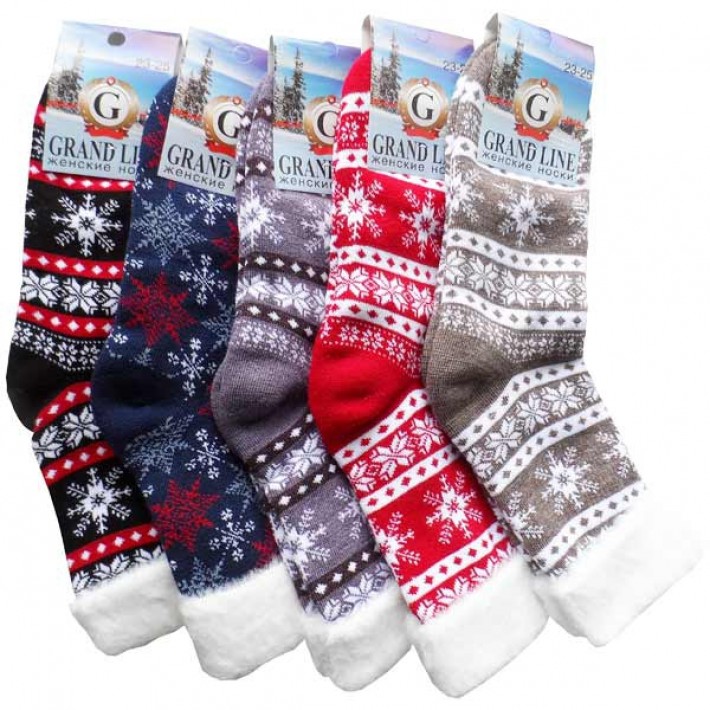 Носки теплые женские 25 размер в ассортименте Grand Line