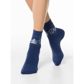 Носки теплые женские    23 размер          Темно-синий   Брестские  