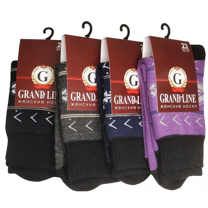 Носки теплые женские 23 размер в ассортименте Grand Line