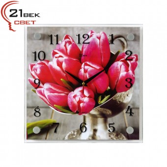 25*25 1068 Часы Букет тюльпанов