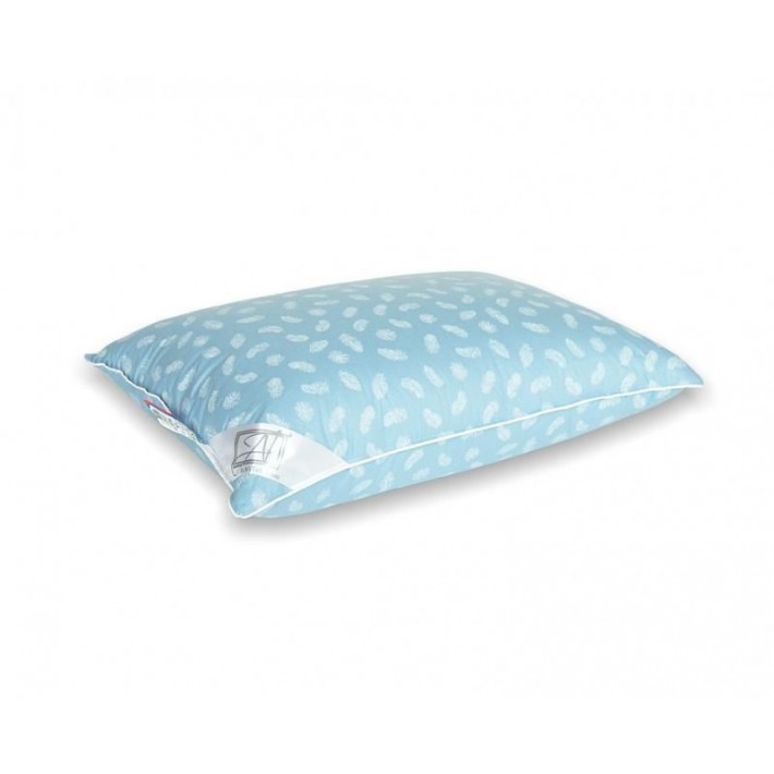 Подушка для сна 50х70 из тика пухоперовая смесь голубая AlViTek