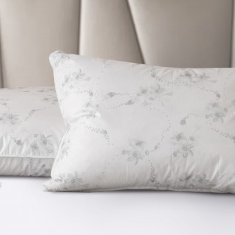 Подушка     для сна 50х70   из тика      пухоперовая смесь белая   KARIGUZ