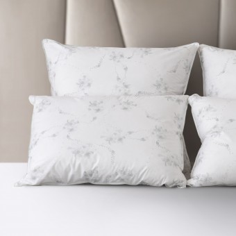 Подушка     для сна 50х70   из тика      пухоперовая смесь белая   KARIGUZ