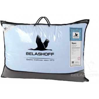 Подушка     для сна 50х70   из тика      пухоперовая смесь голубая   BELASHOFF