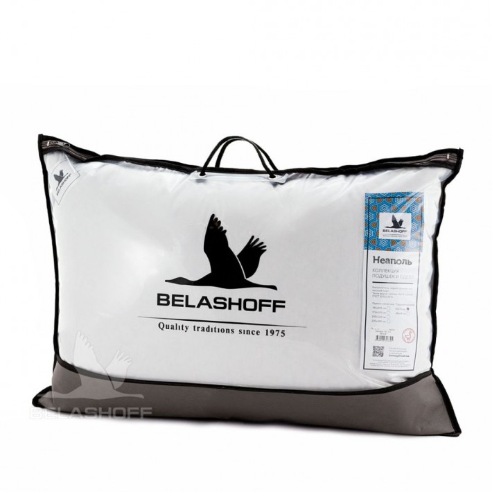 Подушка для сна 50х70 из тика пух белая BELASHOFF