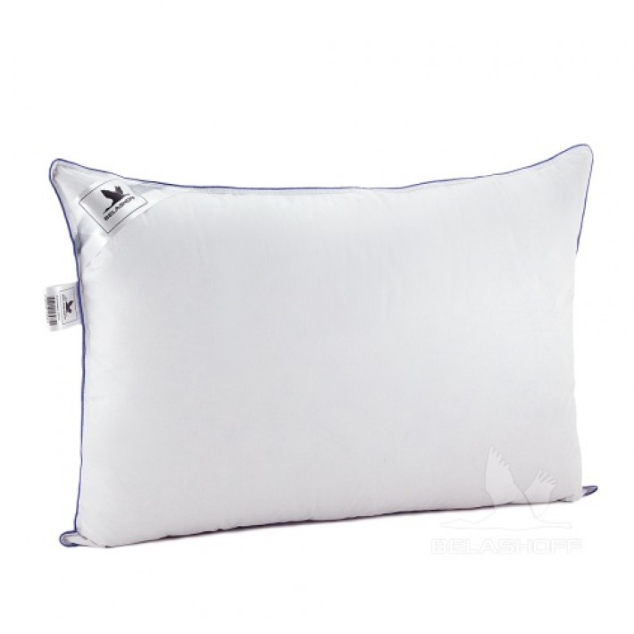 Подушка для сна 50х70 из сатина пух белая BELASHOFF